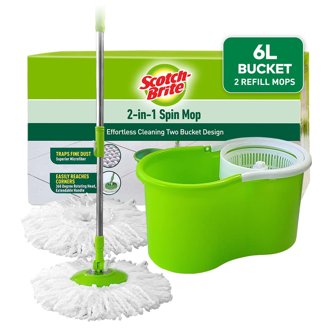 (28% Off) Scotch-Brite 2-in-1 Bucket Spin Mop: The Ultimate Cleaning Solution for Your Home