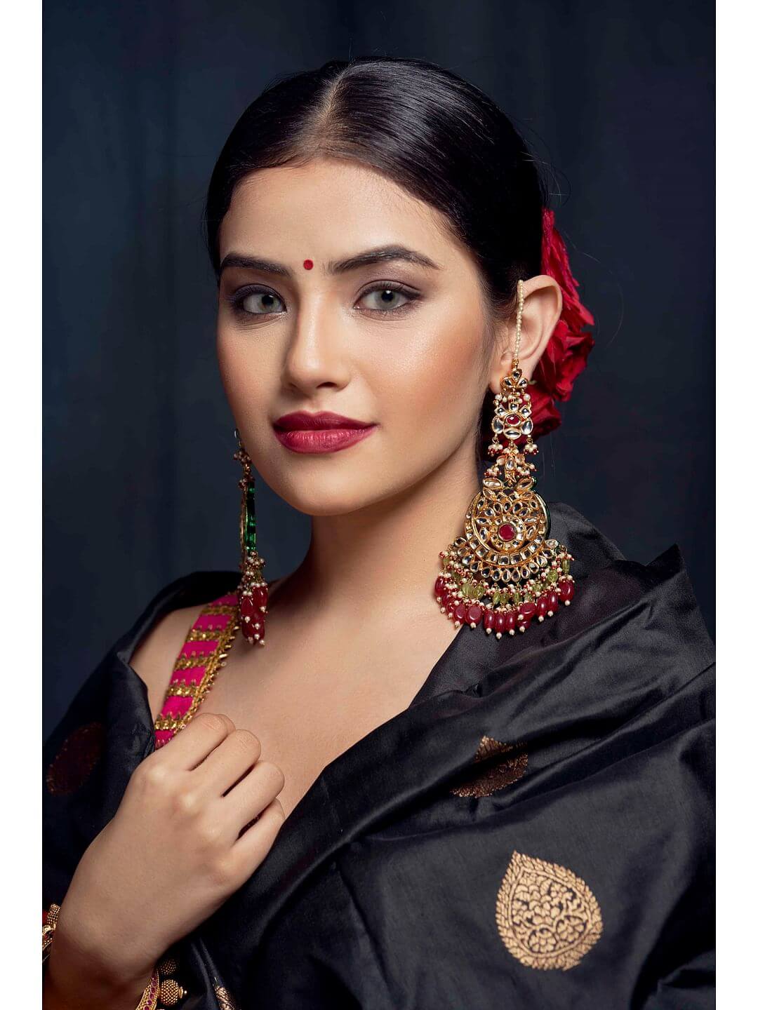 Earrings-For-Black-Saree